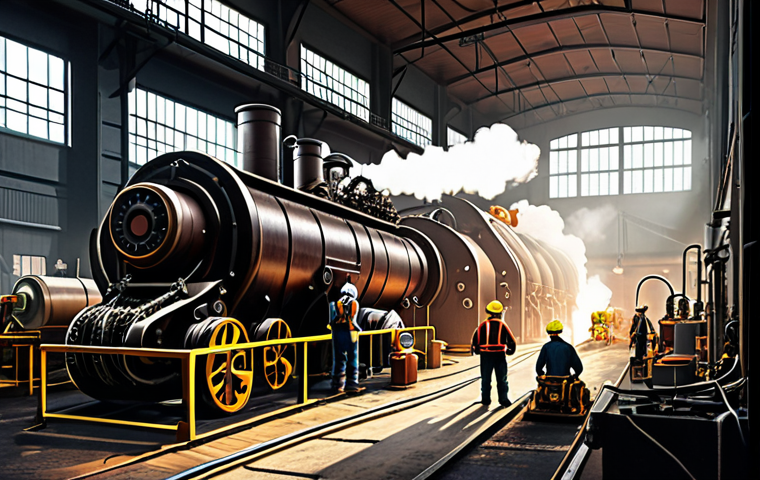 **Image Prompt:** A vibrant, detailed illustration contrasting a bustling 19th-century factory floor powered by a massive steam engine (highlighting machinery, workers, and a smoky atmosphere) with a modern, clean factory setting featuring electric-powered automated robots and well-lit workspaces. This visually represents the shift from steam power to electricity and its impact on industrial production and working conditions.