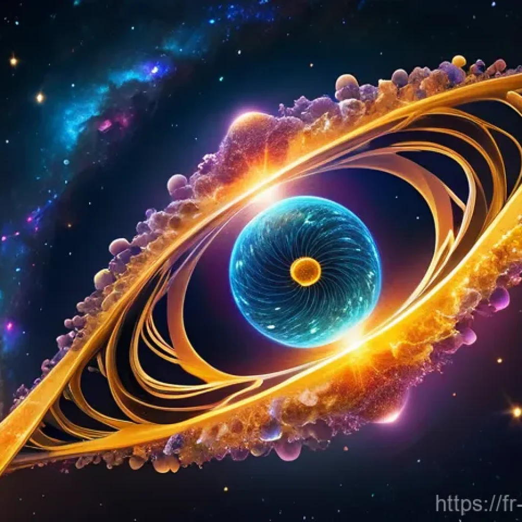 주요 과학 이론과 발견의 연결고리 - **Prompt:** A visually stunning, ethereal representation of light as a cosmic and microscopic messen...