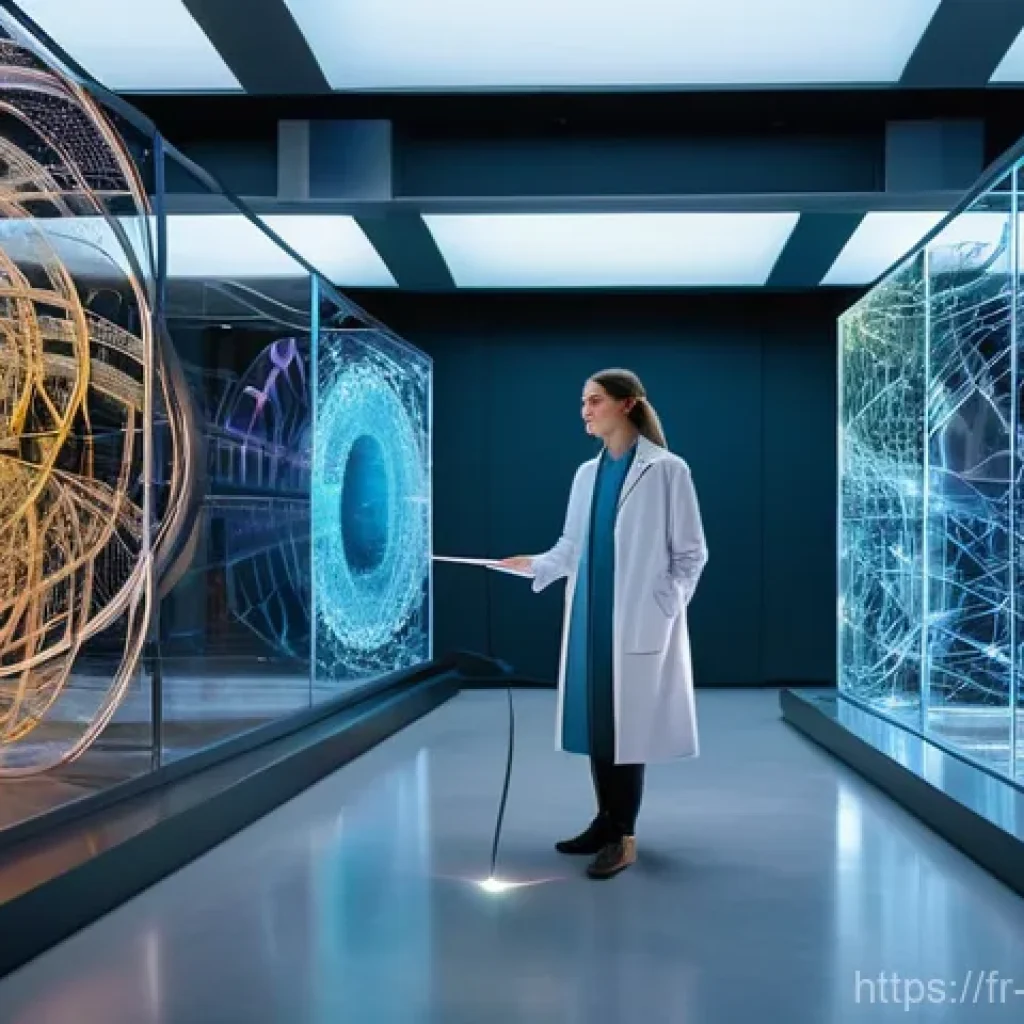 과학적 발견을 위한 창의적 접근 - **Science and Art Fusion in a Modern Parisian Lab**
A vibrant, dynamic scene showcasing a collab...