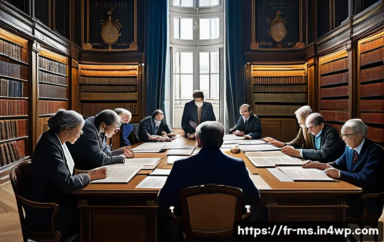 신뢰할 수 있는 과학적 발견의 기준 - A highly detailed, professional illustration of a diverse group of French scientists, men and women ...