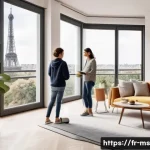 Home 16 과학적 발견의 글로벌 영향력 - A modern French family in a bright, stylish Parisian apartment using voice-activated smart home assi...